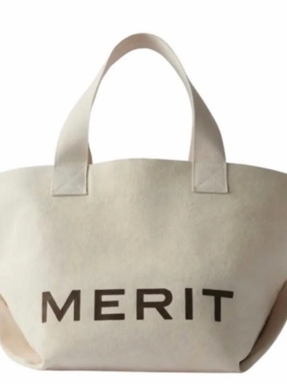 MERIT Canvas Cosmetic Tote Bag in Cream